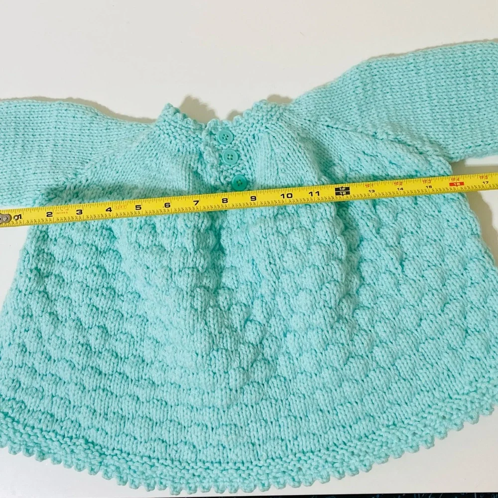 SOLD Craft Fair - Hand knit baby gown mint green - Picture 4 of 4